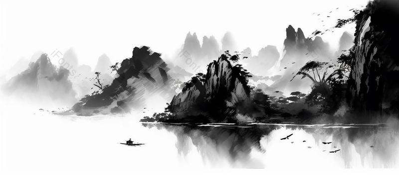 春色撩人中国风抽象水墨画之山水画,插画/手绘图,插画/手绘图库,插画/手绘图下载,插画/手绘